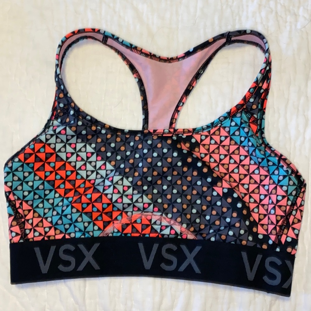 Victoria's Secret VSX Sport Bra Patterned Colorful Women's Size medium